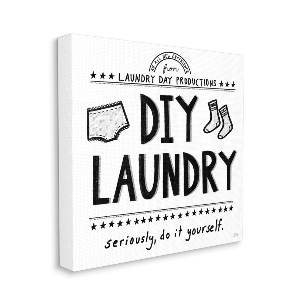 Stupell Industries Sassy DIY Laundry Sign Family Cleaning Home Chores Canvas Wall Art Design by Melissa Averinos, 36" x 36"