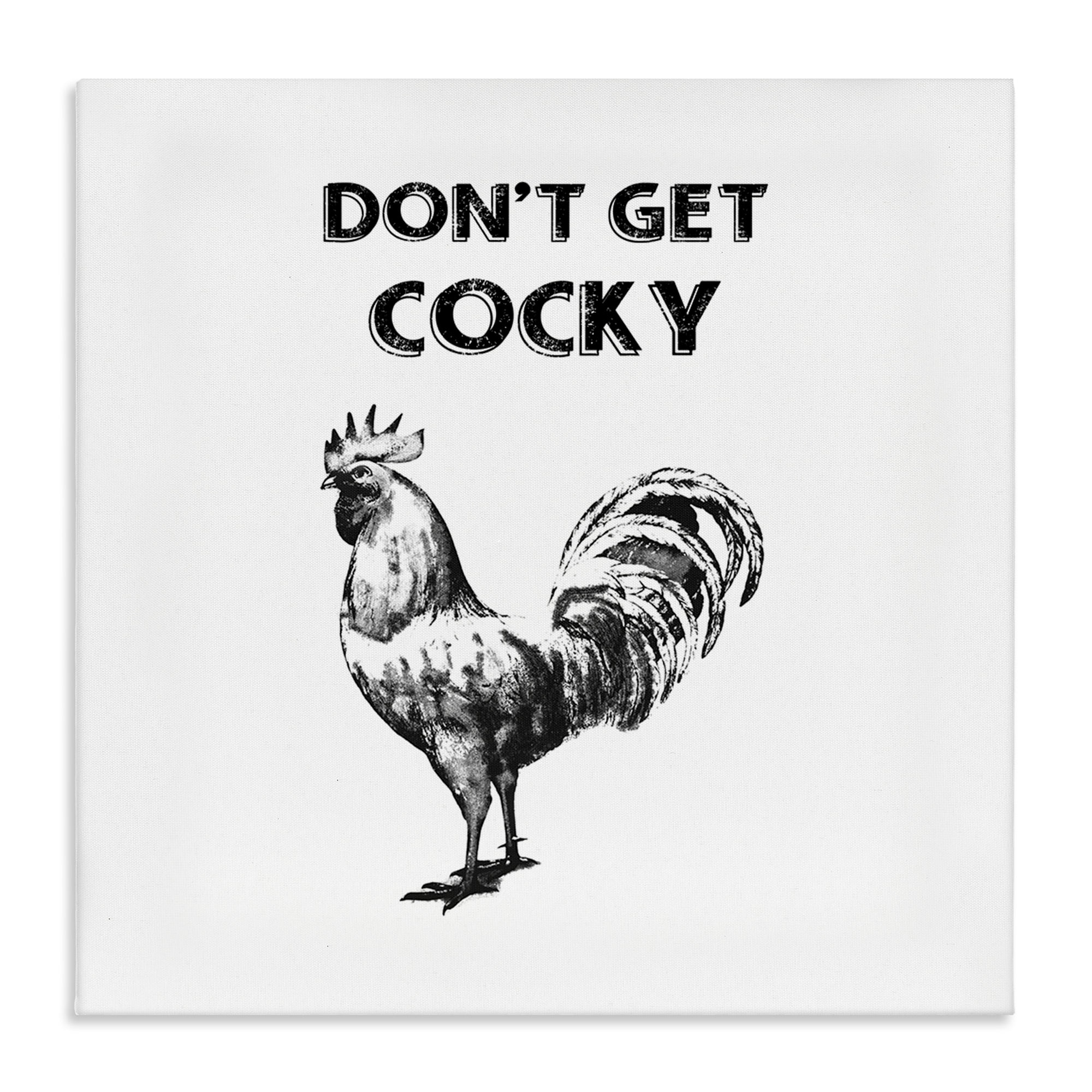 Stupell Industries Sassy Don't Get Cocky Animals Painting Wrapped Canvas Art Print Wall Art, 36 x 36