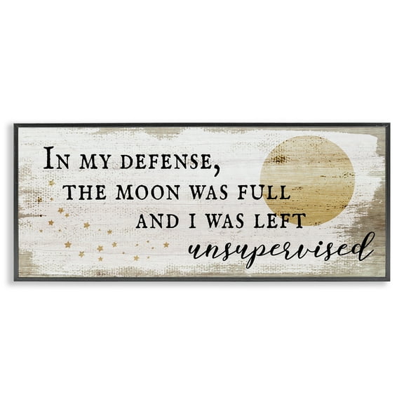 Stupell Industries Sassy Full Moon Halloween Charm Typography Painting Black Framed Art Print Wall Art, 24 x 10