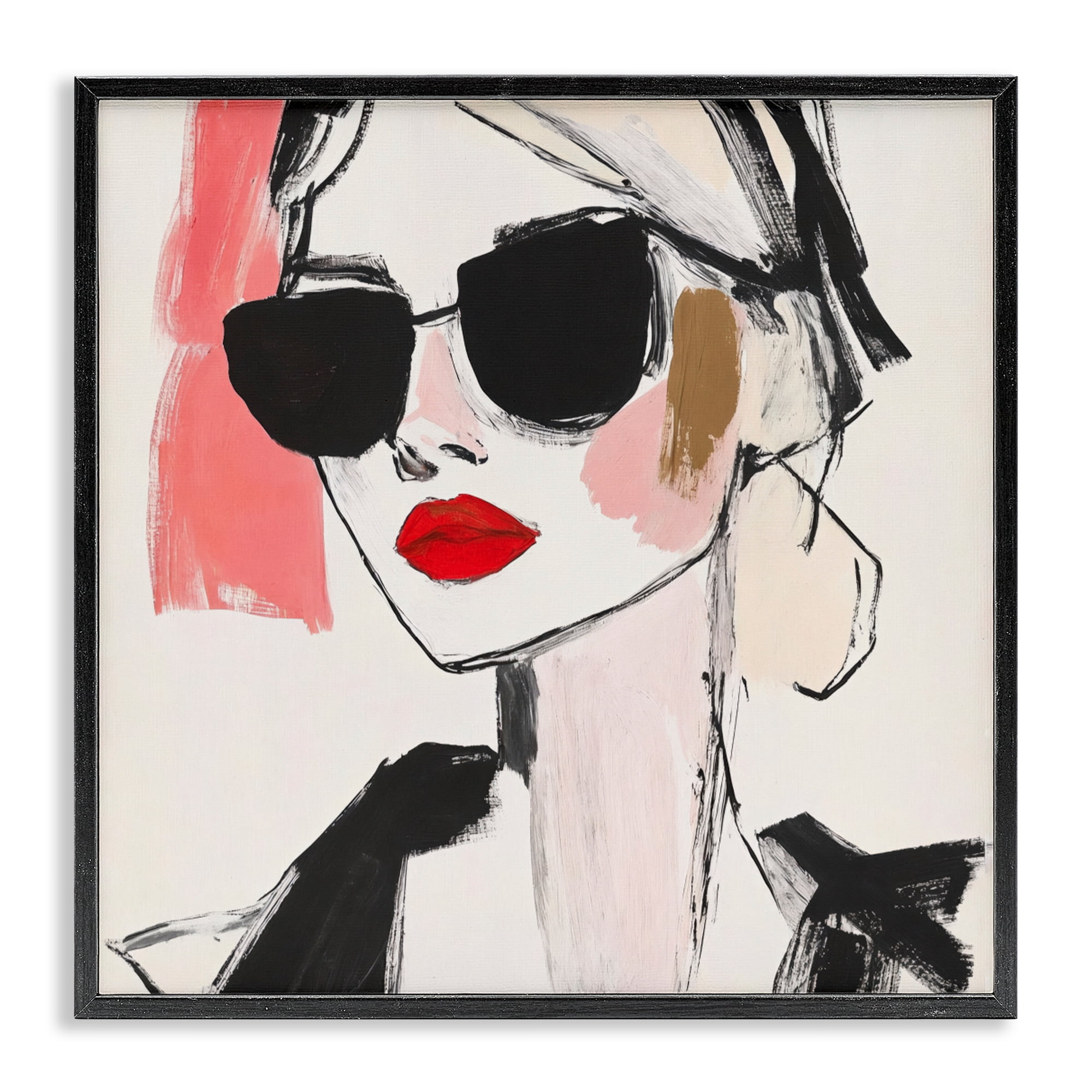 Stupell Industries Sassy Glamour Sketch Black Framed Giclee Art, design by Andrea Haase