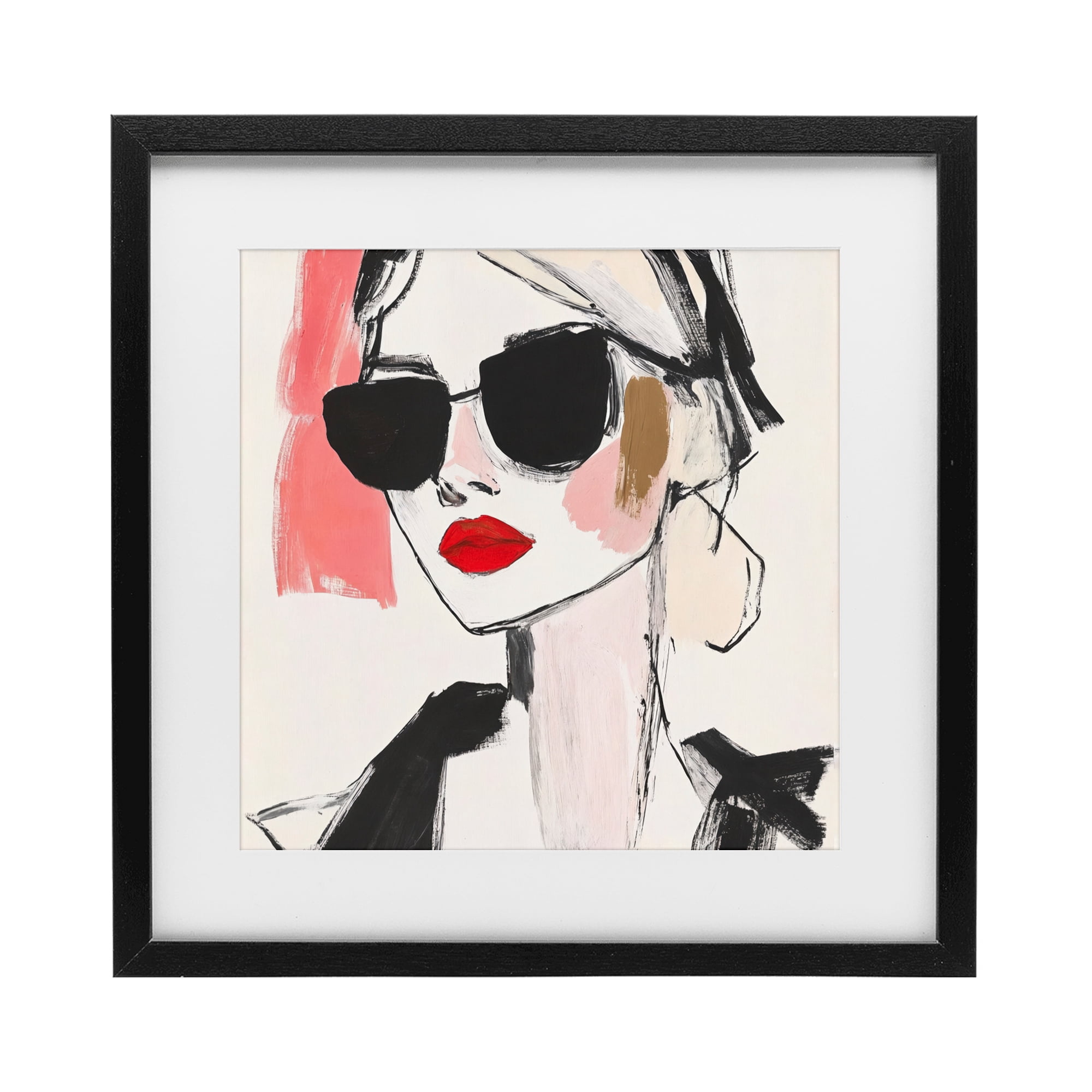 Stupell Industries Sassy Glamour Sketch Black Framed Print Under Glass, design by Andrea Haase