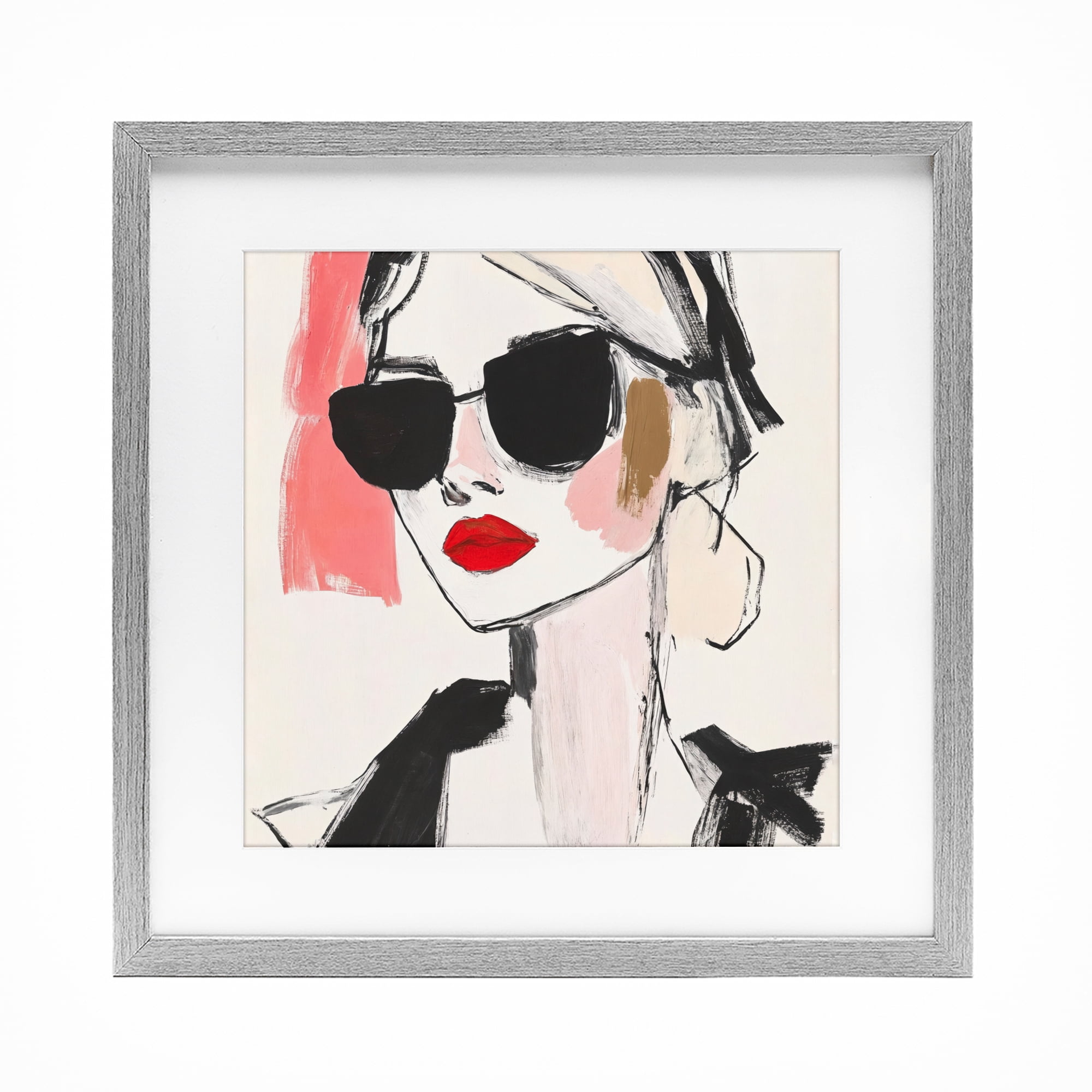 Stupell Industries Sassy Glamour Sketch Gray Framed Print Under Glass, design by Andrea Haase
