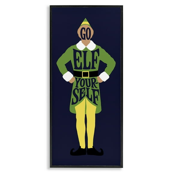 Stupell Industries Sassy Go Elf Yourself Holiday Painting Black Framed Art Prints Wall Art, 10 x 24