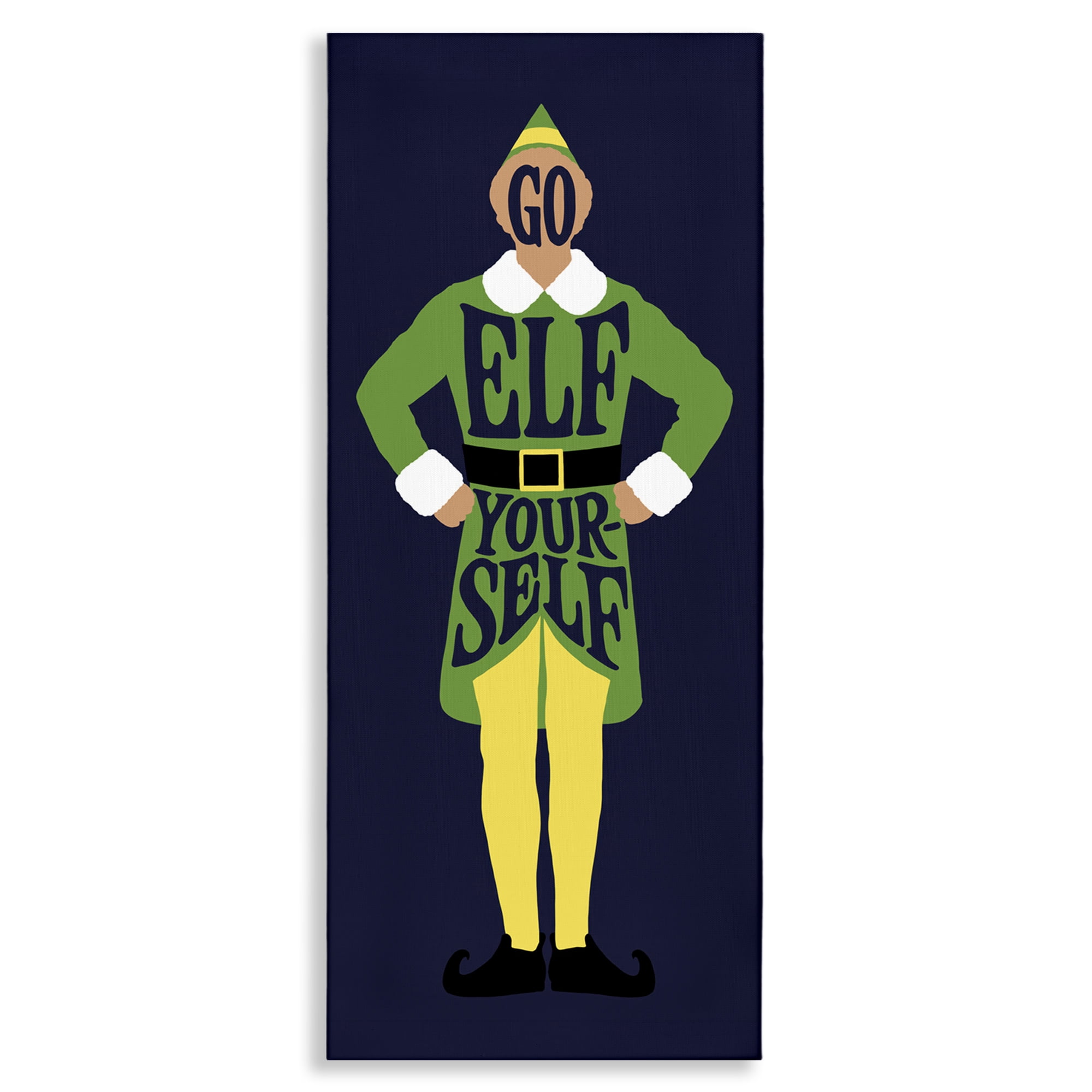 Stupell Industries Sassy Go Elf Yourself Holiday Painting Gallery Wrapped Canvas Art Prints Wall Art, 13 x 30