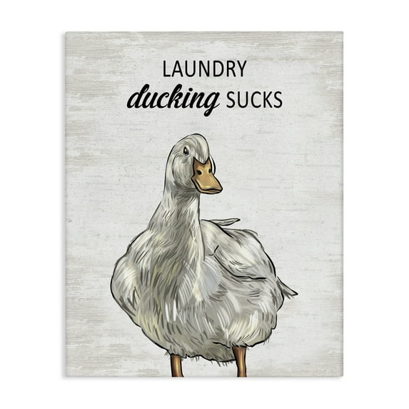 Stupell Industries Sassy Laundry Duck Quotes and Sayings Painting Wrapped Canvas Canvas Art Print Wall Art, 30 x 40