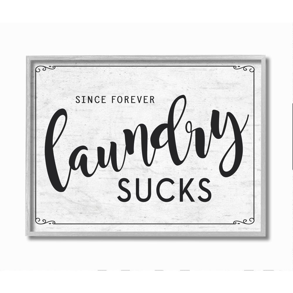 Stupell Industries Sassy Laundry Room Sign Funny Family Humor Framed Wall Art Design by Lettered and Lined