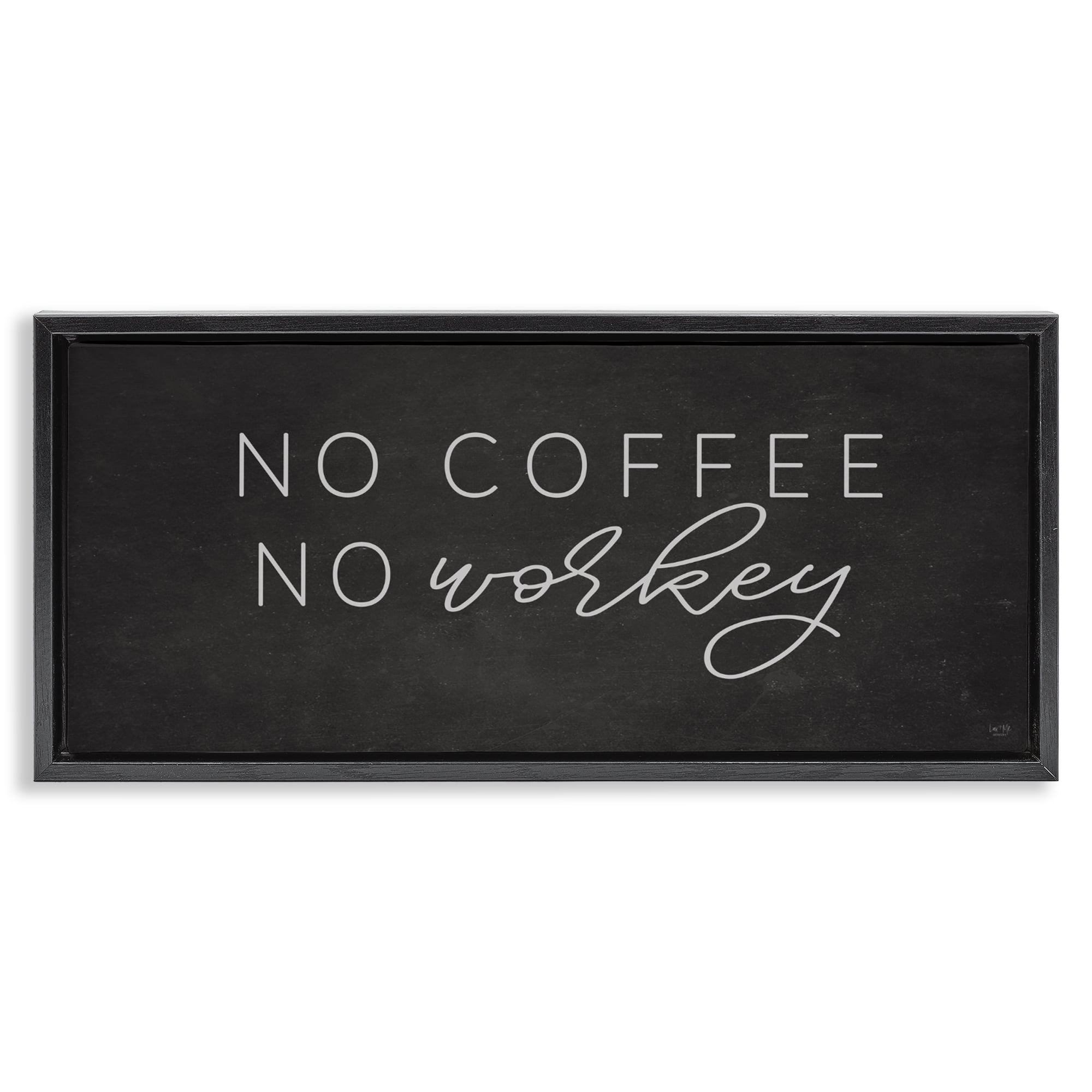 Stupell Industries Sassy No Coffee Quote Black Framed Floater Canvas Wall Art, design by Lux + Me Designs