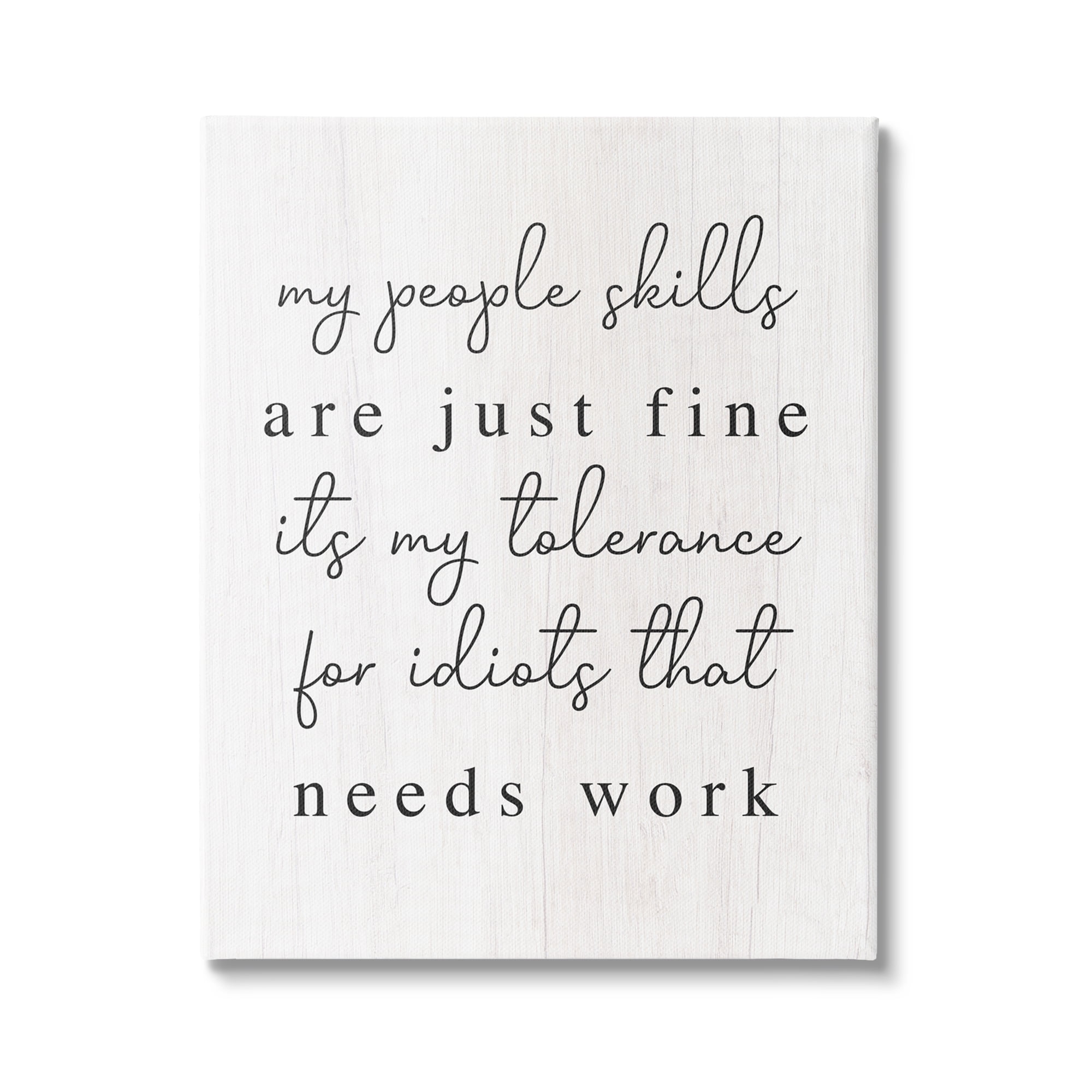 Stupell Industries Sassy People Skills Phrase Inspirational Painting Gallery Wrapped Canvas Art Print Wall Art, 24 x 30
