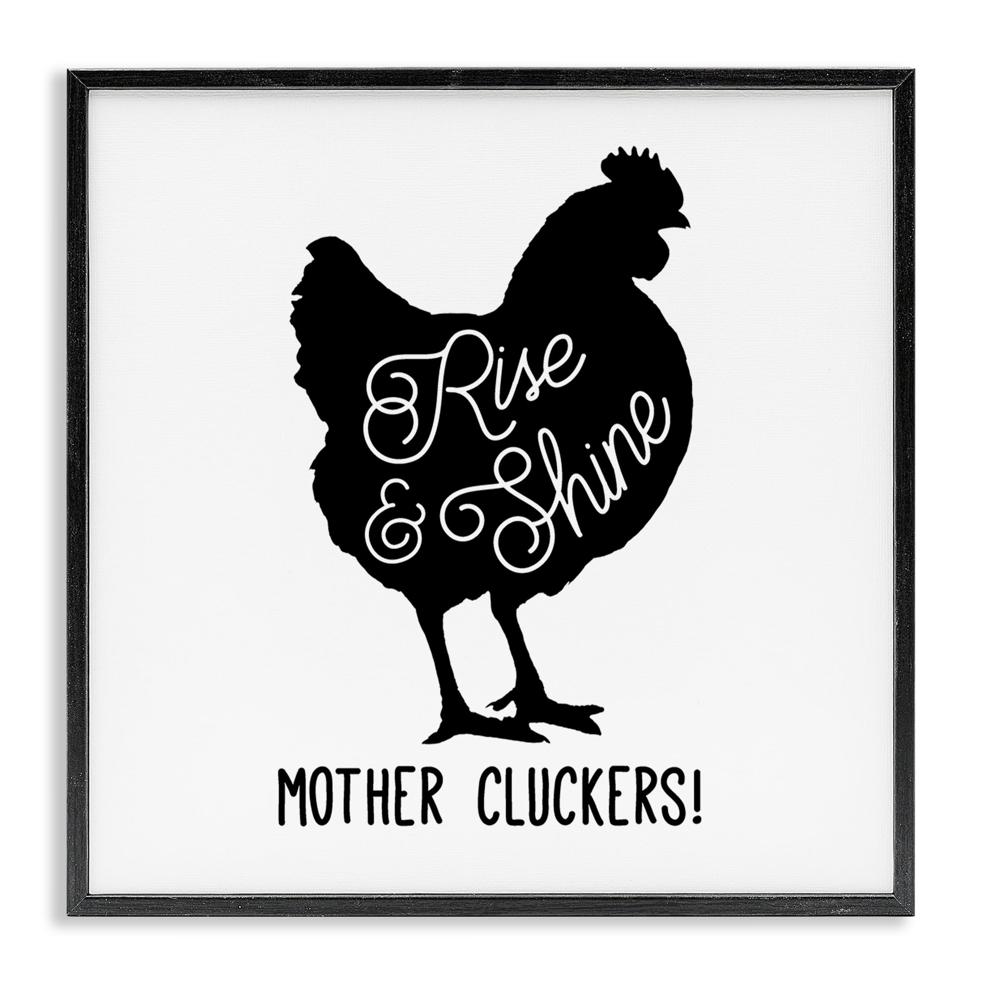 Stupell Industries Sassy Rise & Shine Rooster Animals Painting Black Framed Art Print Wall Art, 24 x 24