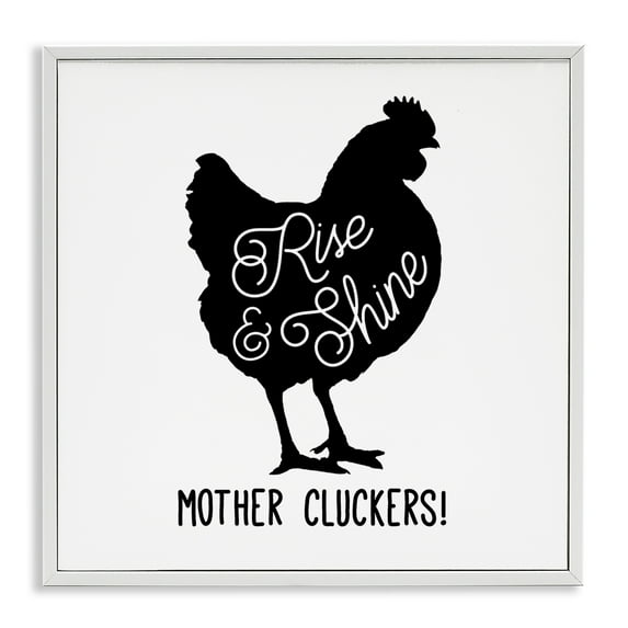 Stupell Industries Sassy Rise & Shine Rooster Animals Painting White Framed Art Print Wall Art, 24 x 24