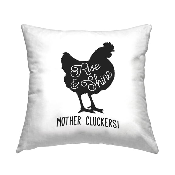 Stupell Industries Sassy Rise & Shine Rooster Decorative Printed Throw Pillow Design by Conrad Knutsen.