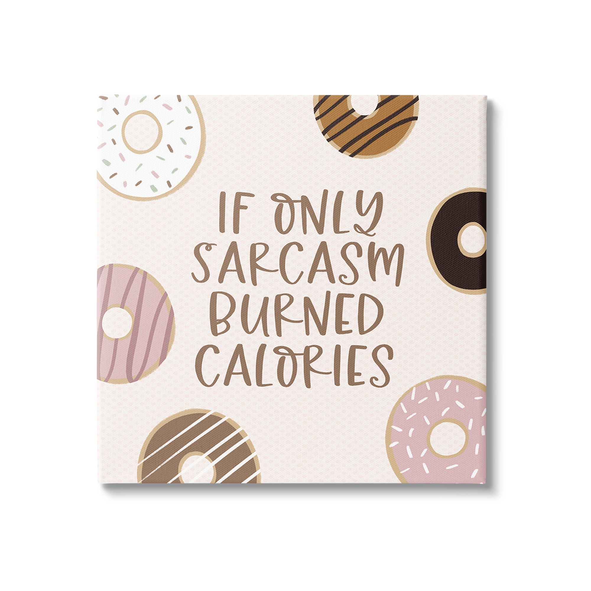 Stupell Industries Sassy Sarcasm Burning Calories Food & Beverage Painting Gallery Wrapped Canvas Art Print Wall Art, 17 x 17