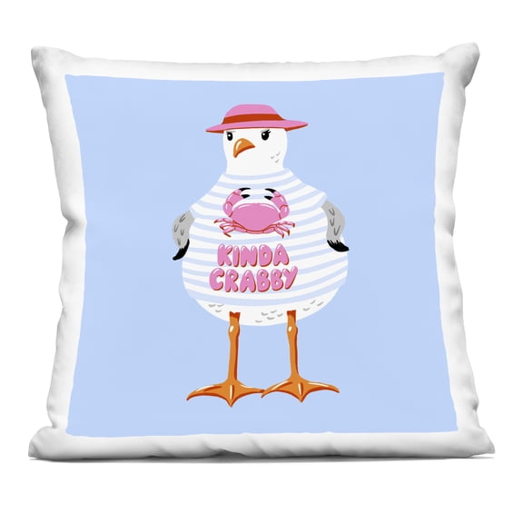 Stupell Industries Sassy Seagull Kinda Crabby Decorative Printed Throw Pillow design by Bex Morley Design, 18 x 7 x 18