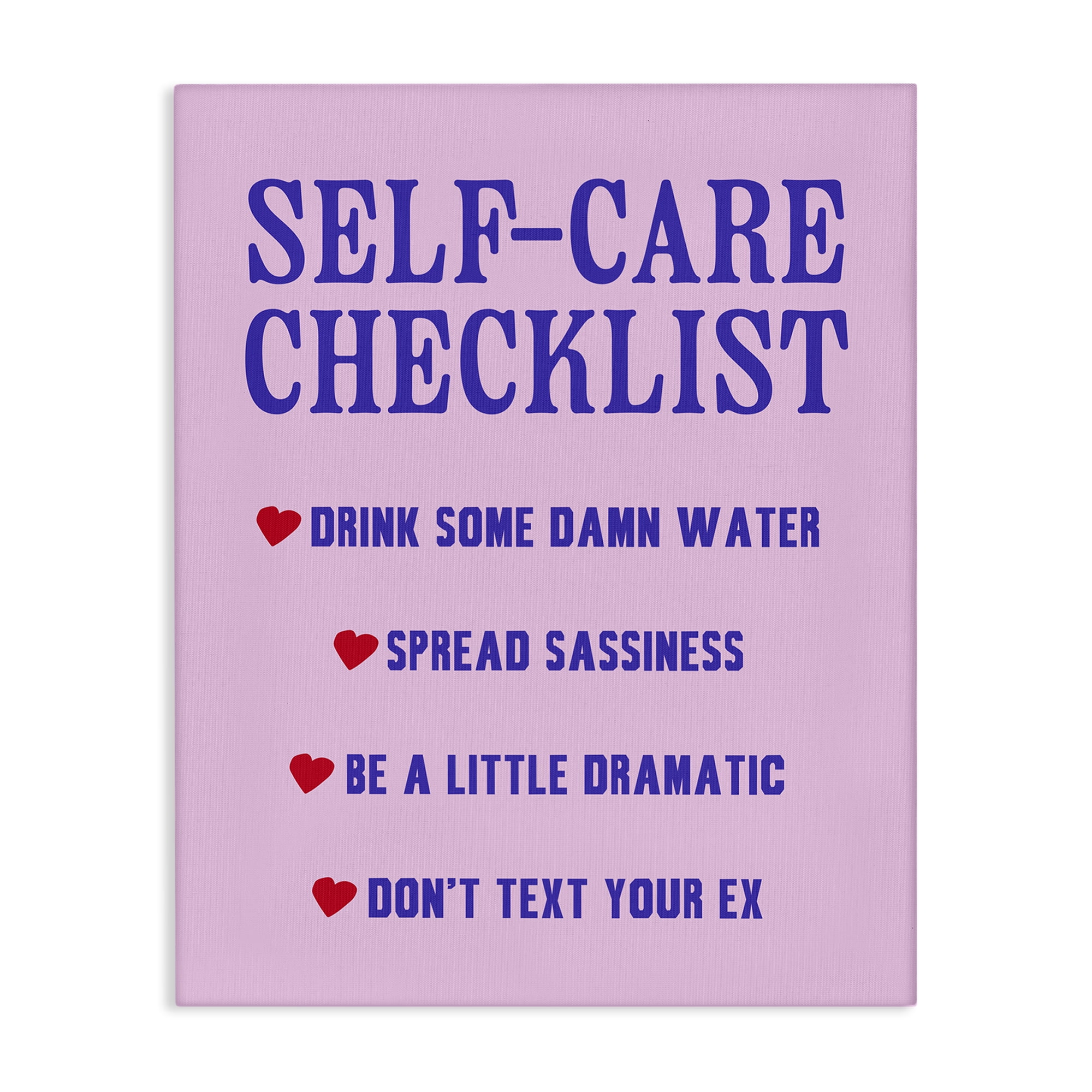 Stupell Industries Sassy Self Care Checklist Text & Numbers Painting Wrapped Canvas Art Print Wall Art, 24 x 30