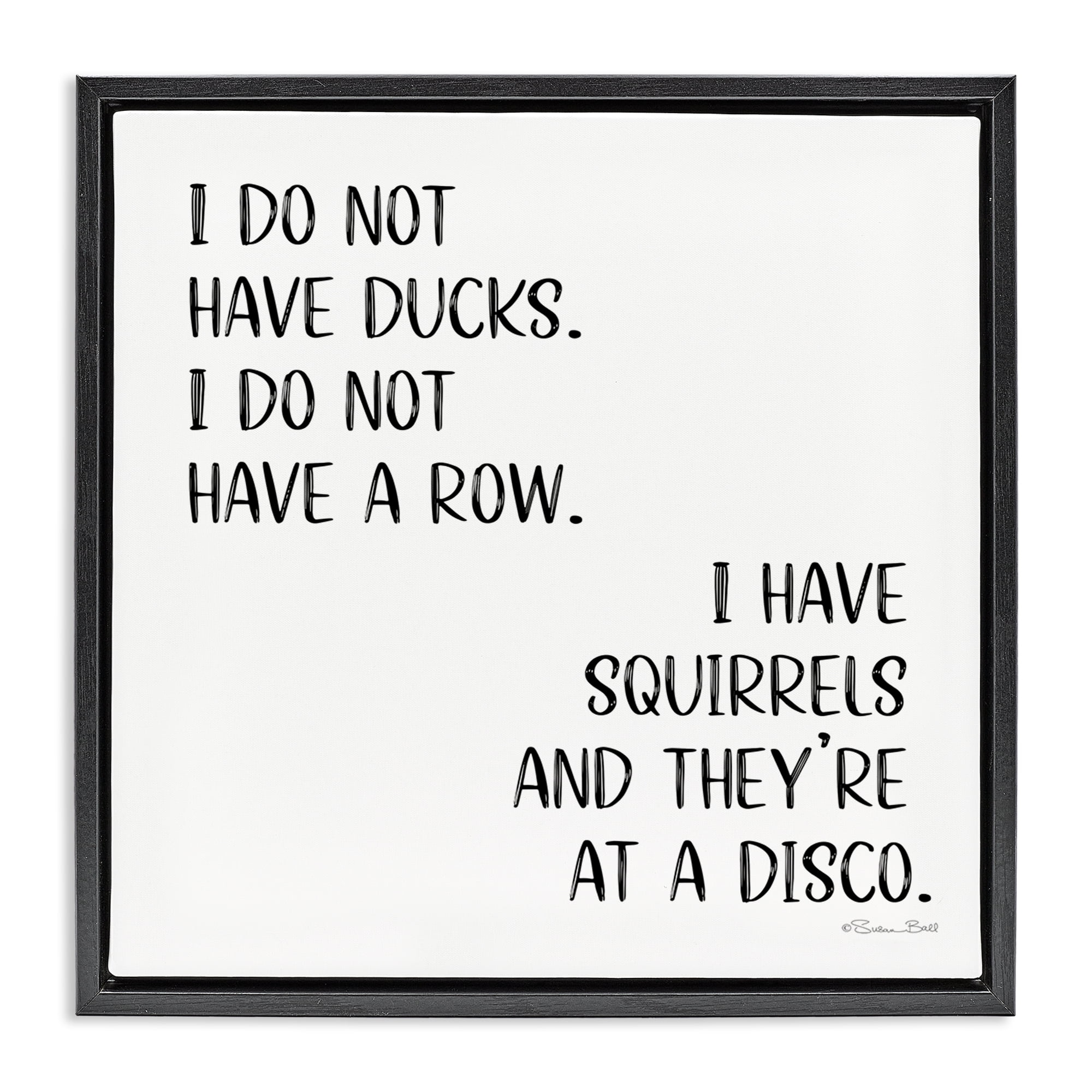 Stupell Industries Sassy Squirrels At Disco Novelty & Humor Painting Black Floater Framed Canvas Art Print Wall Art, 25 x 25