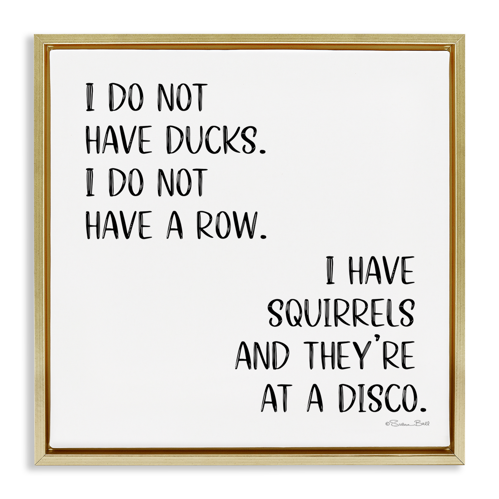 Stupell Industries Sassy Squirrels At Disco Novelty & Humor Painting Gold Floater Framed Canvas Art Print Wall Art, 18 x 18