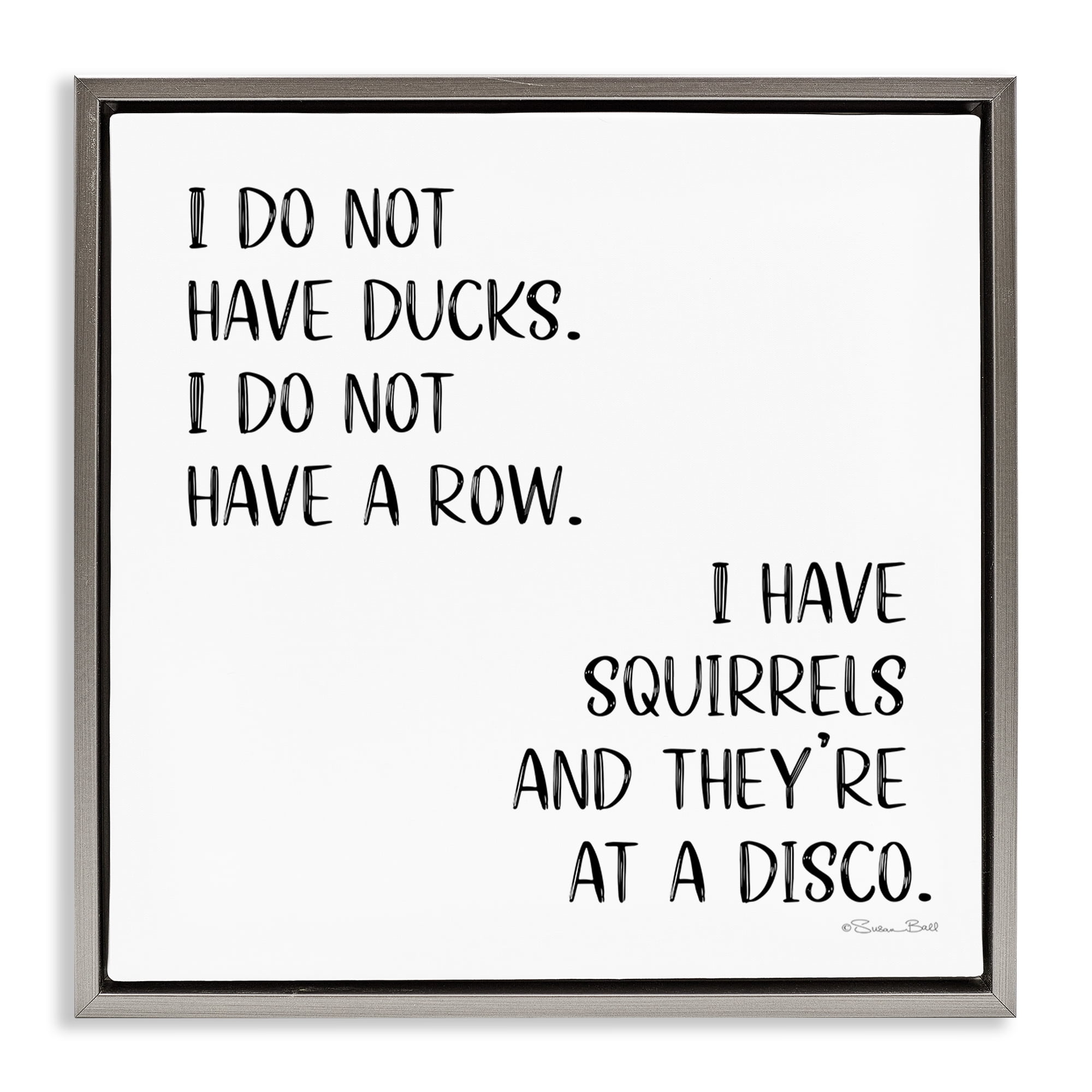 Stupell Industries Sassy Squirrels At Disco Novelty & Humor Painting Gray Floater Framed Canvas Art Print Wall Art, 25 x 25