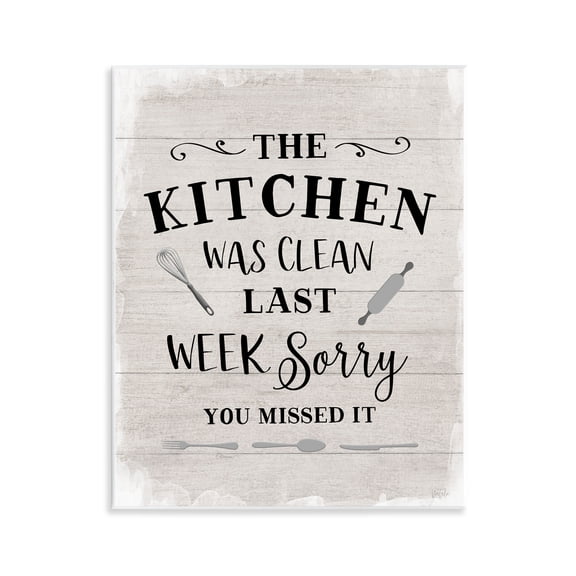 Stupell Industries Sassy This Kitchen Was Clean Quotes and Sayings Painting Unframed Art Print Wall Art, 11 x 14