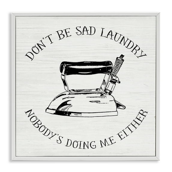 Stupell Industries Sassy Vintage Laundry Phrase Typography Painting White Framed Art Print Wall Art, 17 x 17