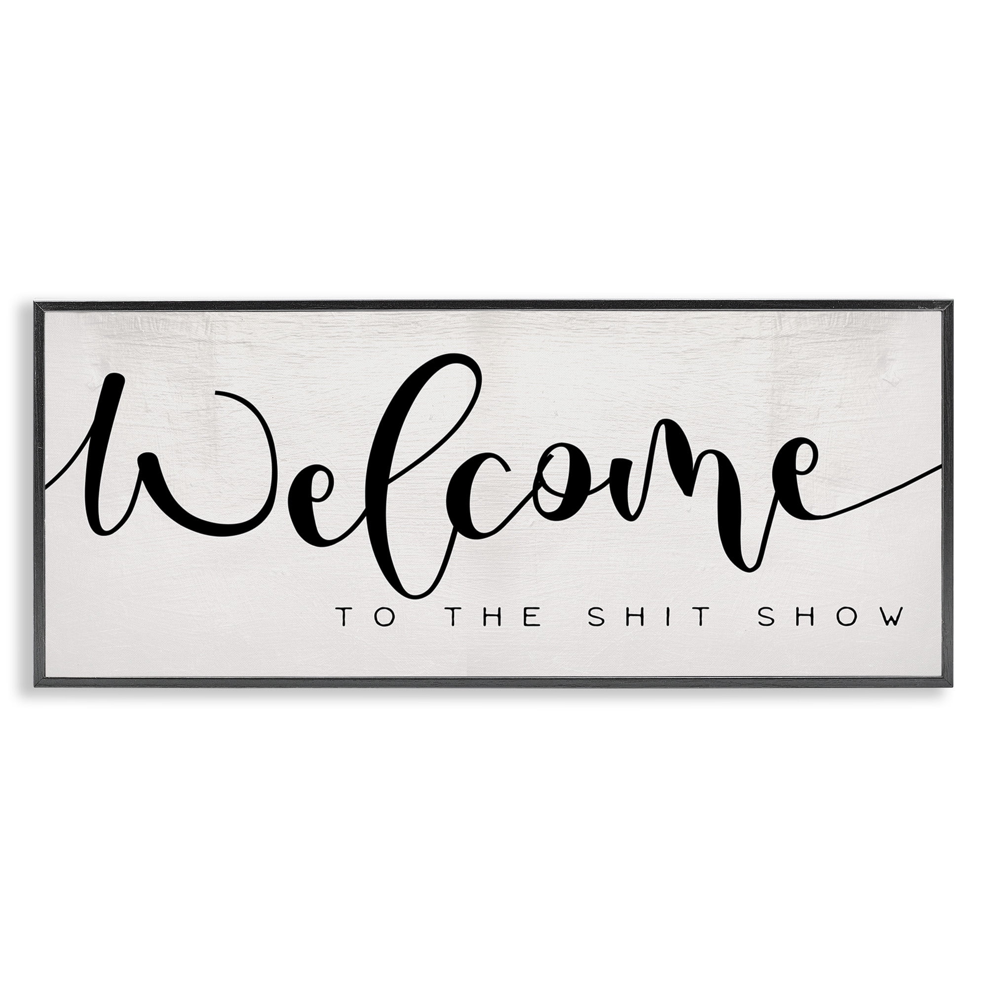 Stupell Industries Sassy Welcome Phrase Typography Painting Black Framed Art Print Wall Art, 30 x 13