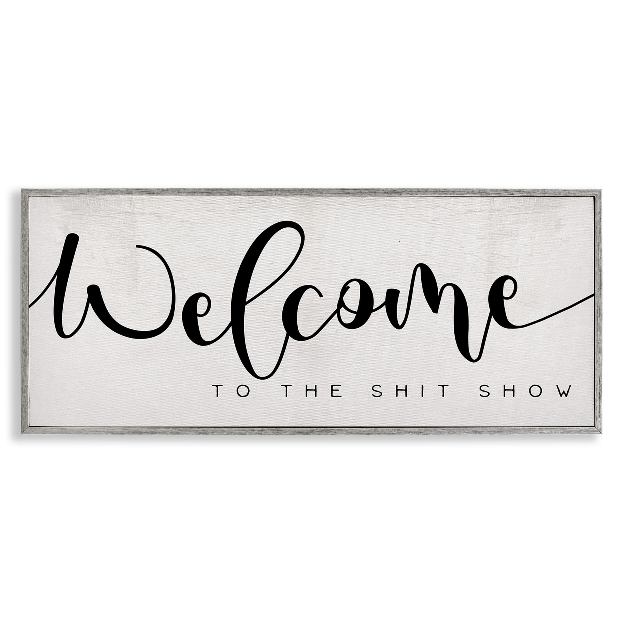Stupell Industries Sassy Welcome Phrase Typography Painting Gray Framed Art Print Wall Art, 24 x 10