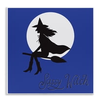 Stupell Industries Sassy Witch & Full Moon Fantasy & Sci-Fi Painting Unframed Art Print Wall Art, 12 x 12