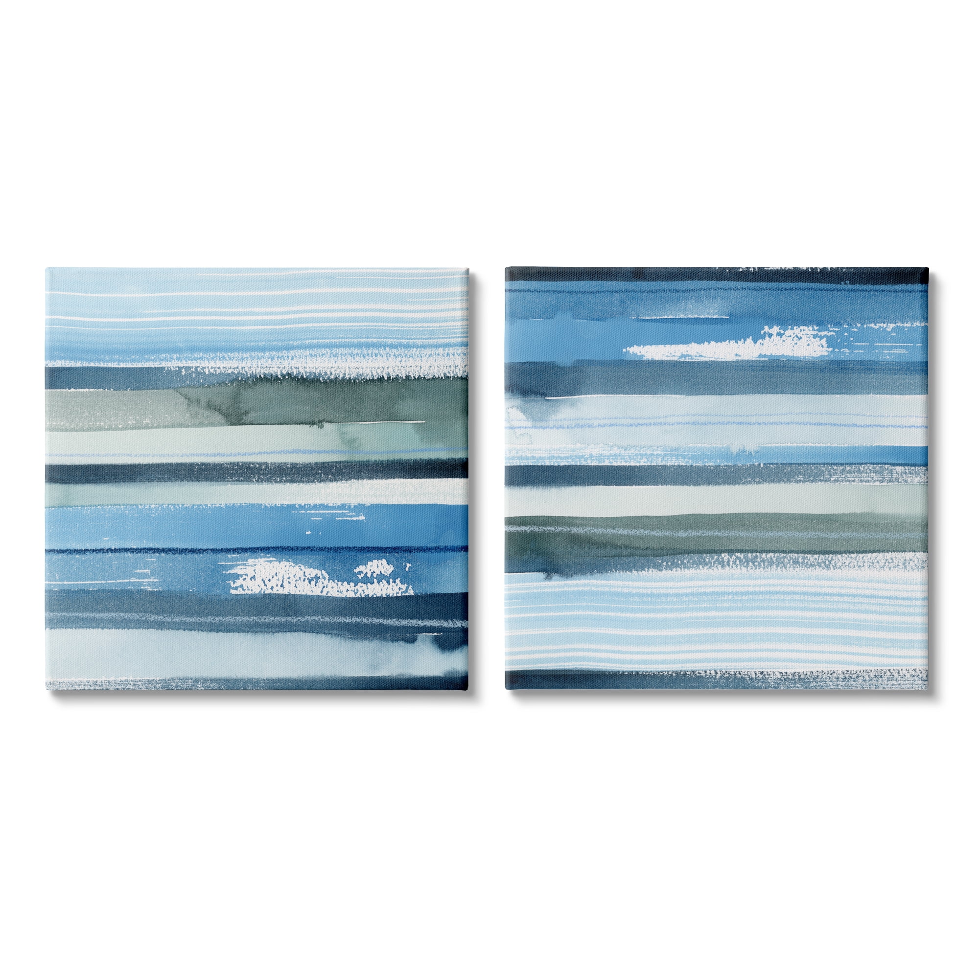 Stupell Industries Saturated Blue Landscape Abstract Scenery Brush Strokes Painting Gallery Wrapped Canvas Print Wall Art, Set of 2, Design by Grace Popp