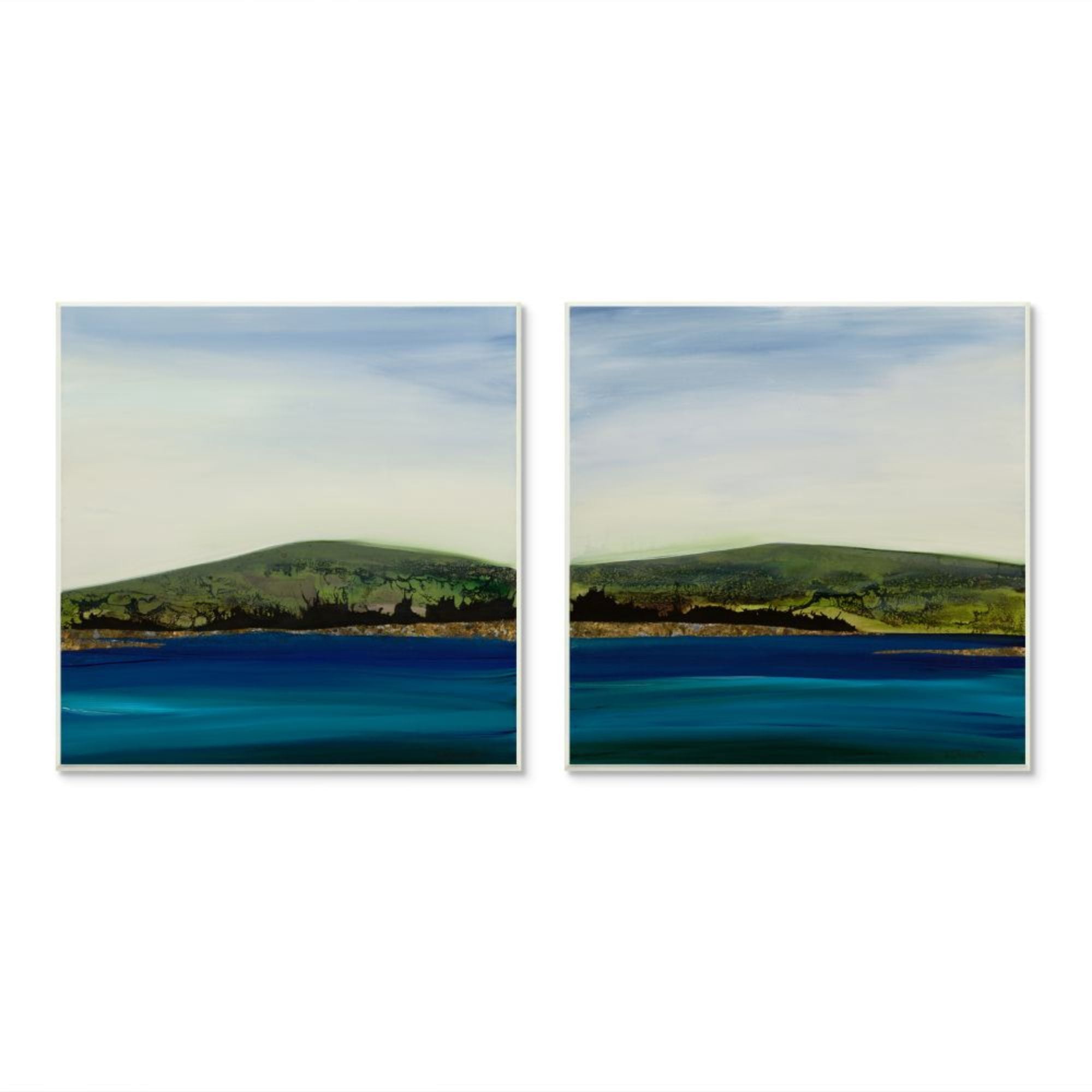 Stupell Industries Saturated Coastal Landscape Rolling Green Hills Design by Third and Wall