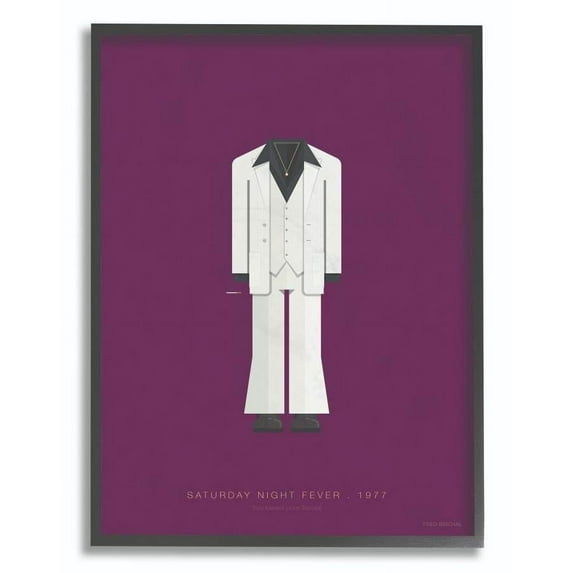 Stupell Industries Saturday Night Fever Famous People Characters Fashion Design Framed Wall Art by Fred Birchal