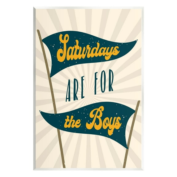 Stupell Industries Saturdays For Boys Typography Painting Unframed Art Print Wall Art, 10 x 15