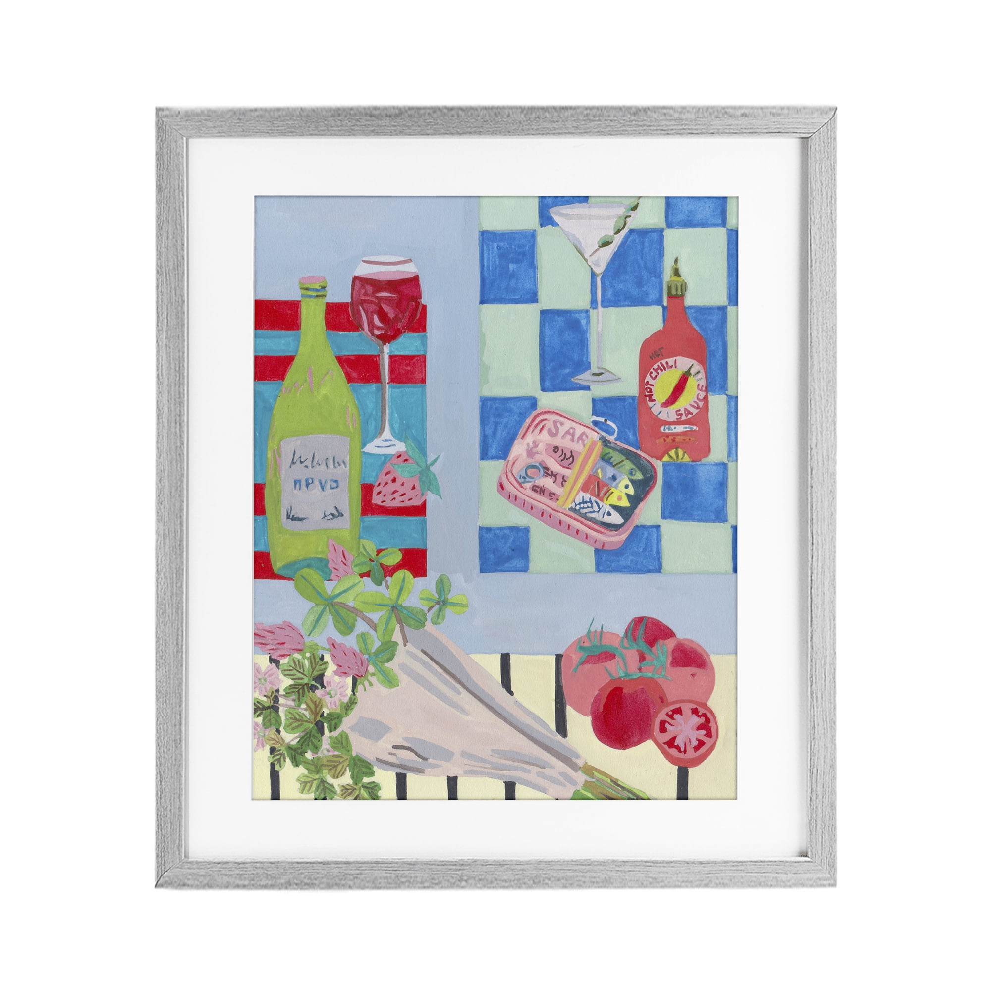 Stupell Industries Saucy Kitchen Secrets Gray Framed Print Under Glass, design by Melissa Wang