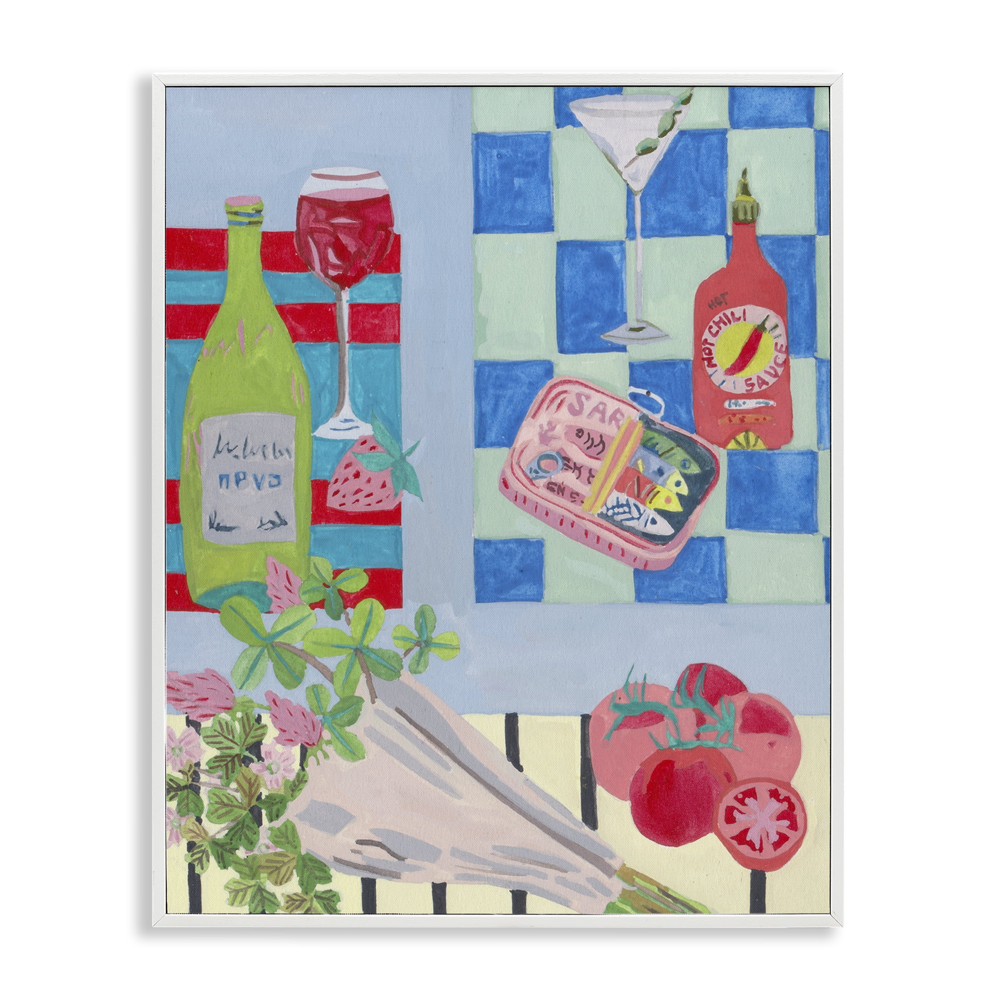 Stupell Industries Saucy Kitchen Secrets White Framed Giclee Art, design by Melissa Wang