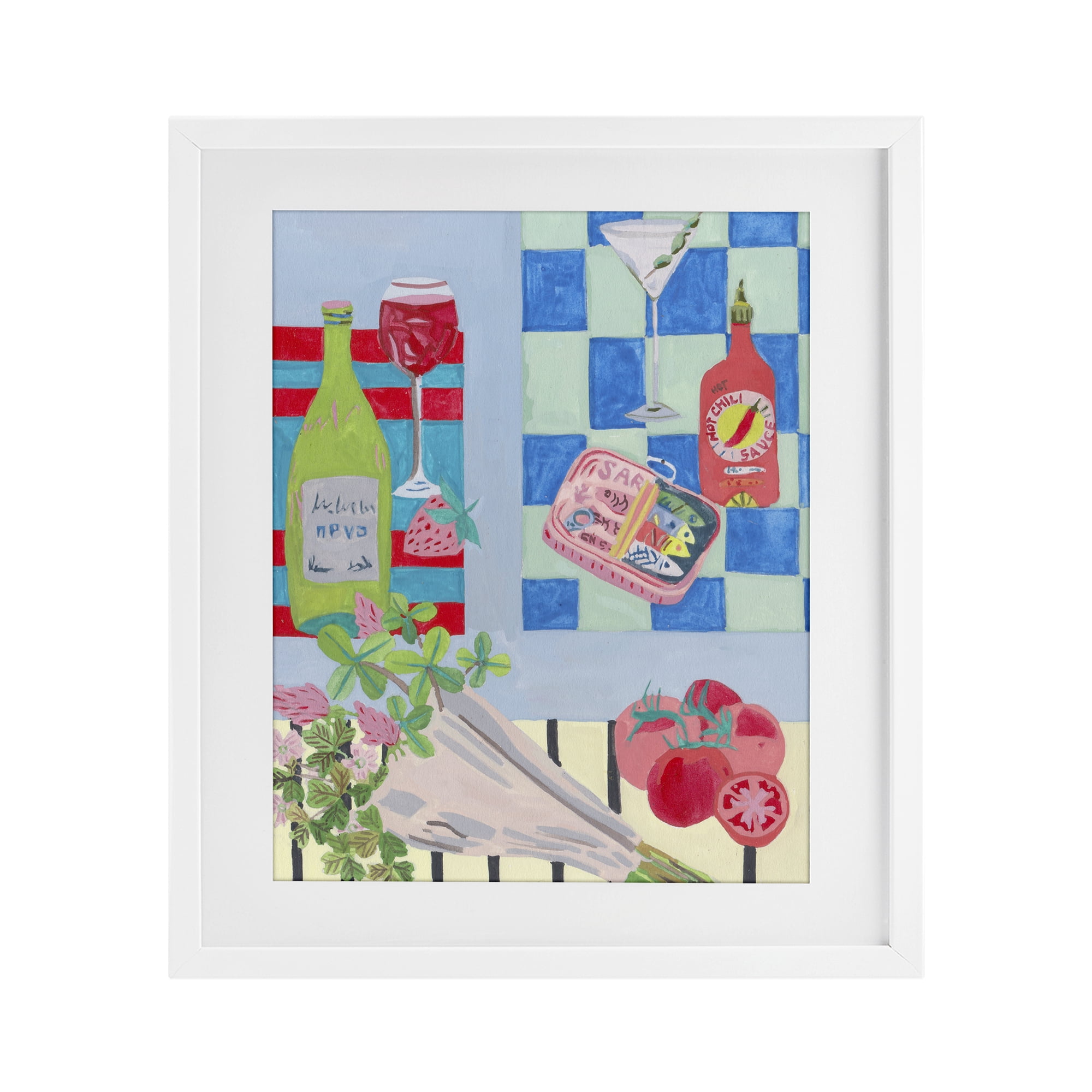 Stupell Industries Saucy Kitchen Secrets White Framed Print Under Glass, design by Melissa Wang