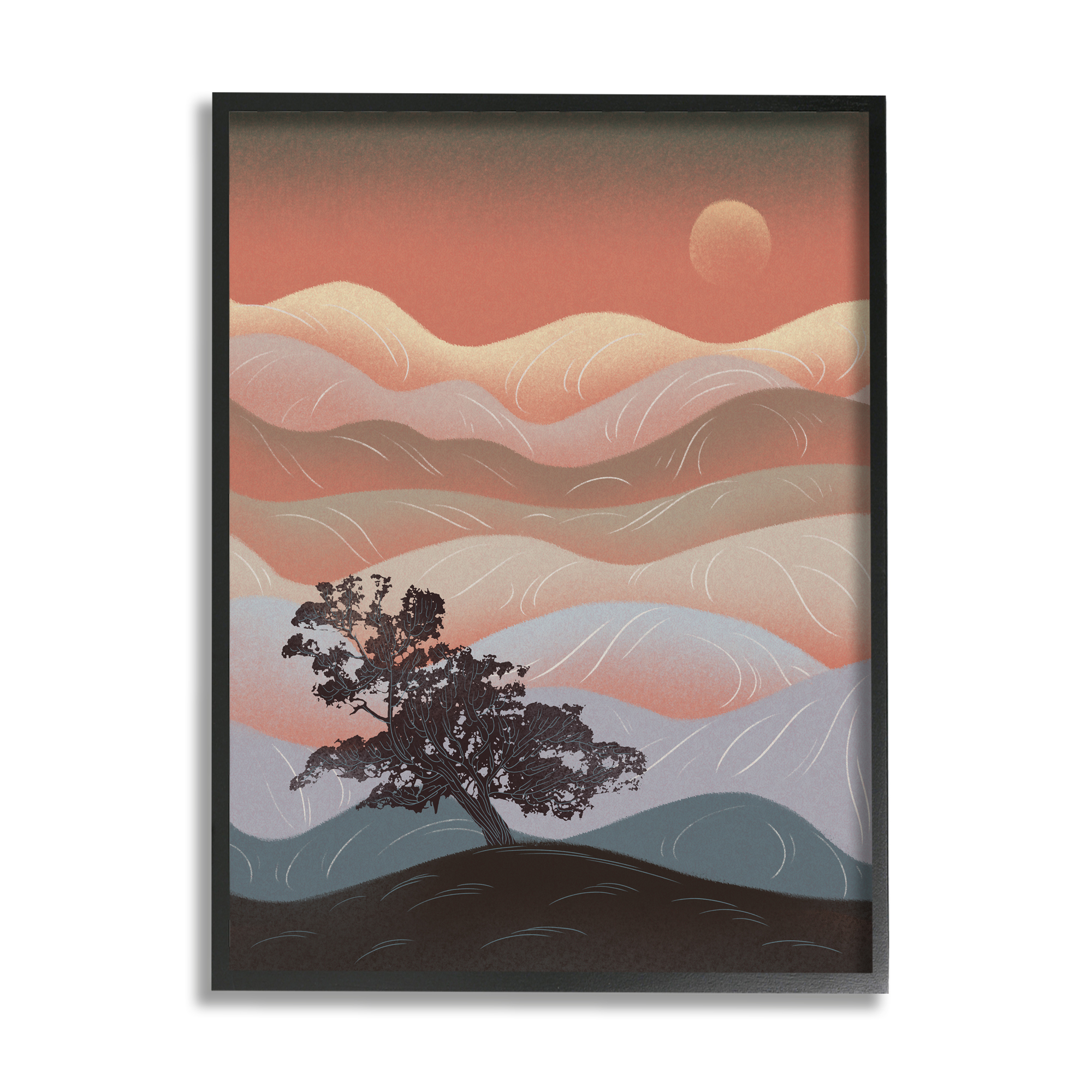 Stupell Industries Savanna Tree Sprout Breezy Desert Dunes at Dawn,11 x 14, Design by Ziwei Li