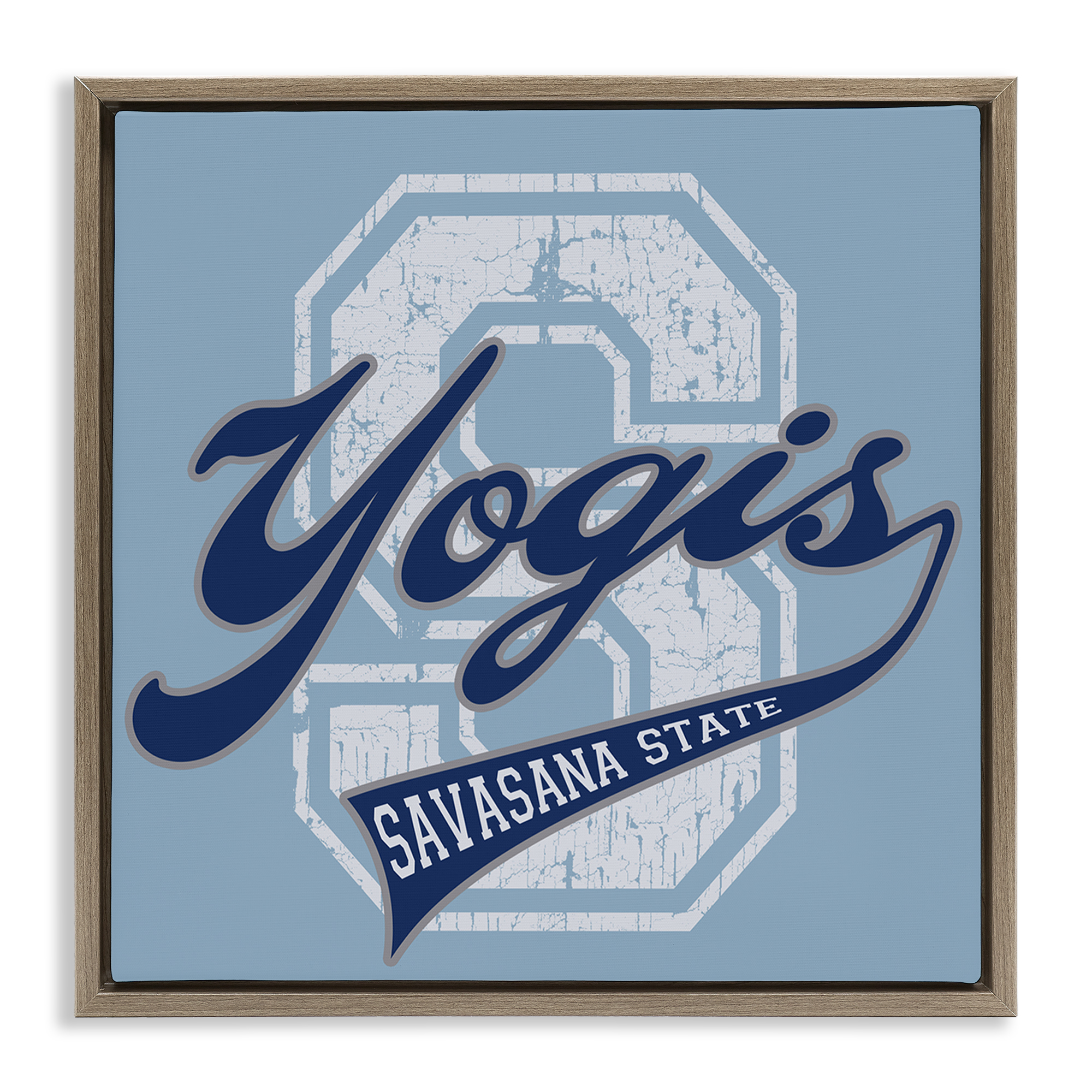 Stupell Industries Savasana State Yogis Text & Numbers Painting Brown Floater Framed Canvas Art Print Wall Art, 18 x 18