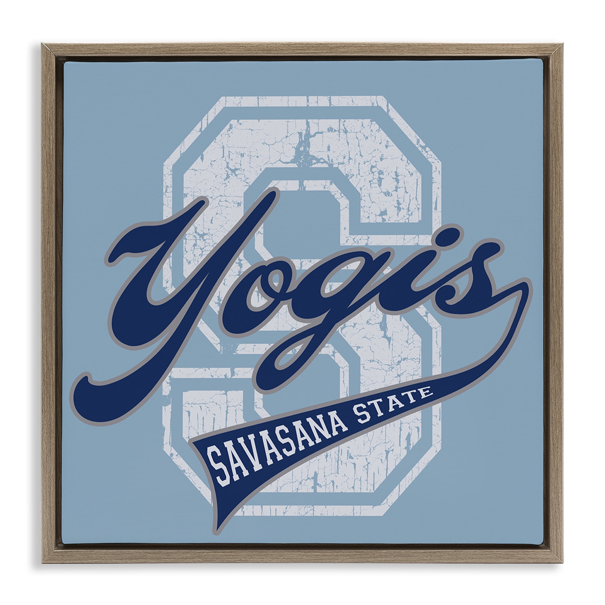 Stupell Industries Savasana State Yogis Text & Numbers Painting Brown Floater Framed Canvas Art Print Wall Art, 25 x 25