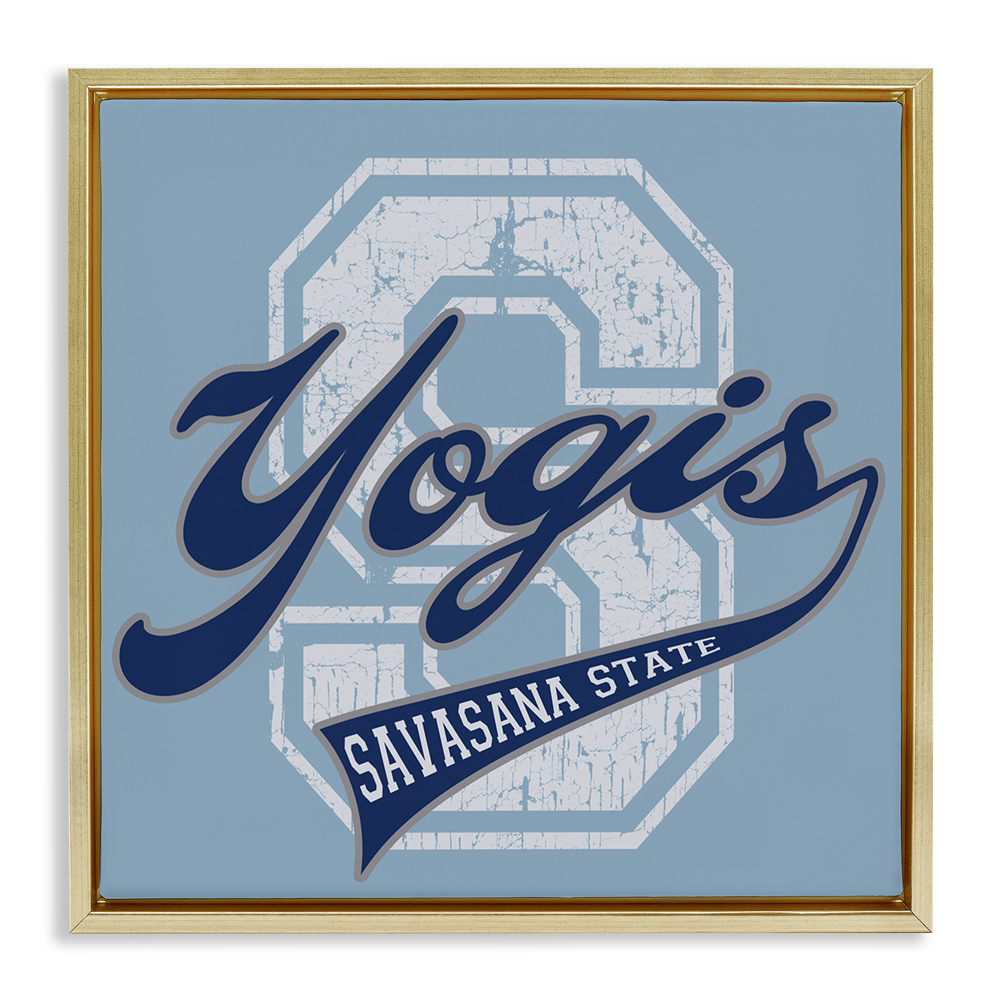 Stupell Industries Savasana State Yogis Text & Numbers Painting Gold Floater Framed Canvas Art Print Wall Art, 25 x 25