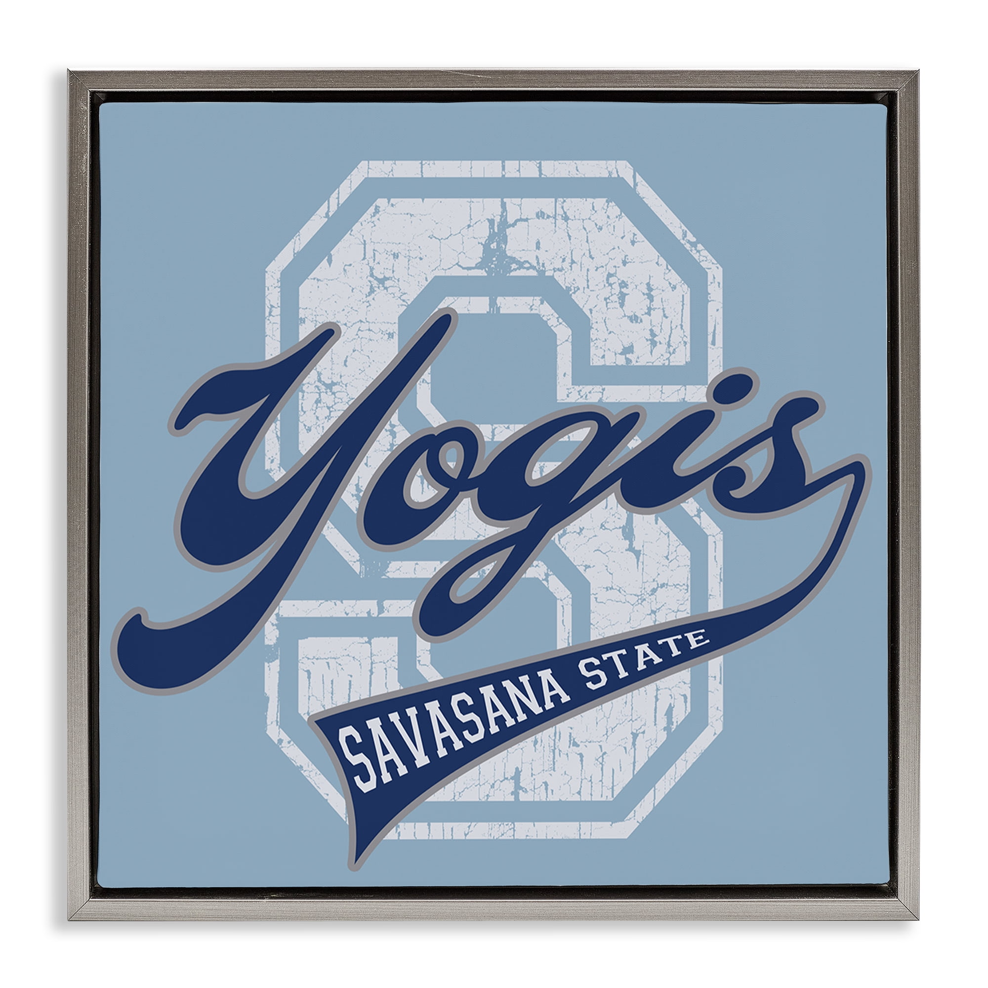 Stupell Industries Savasana State Yogis Text & Numbers Painting Gray Floater Framed Canvas Art Print Wall Art, 18 x 18