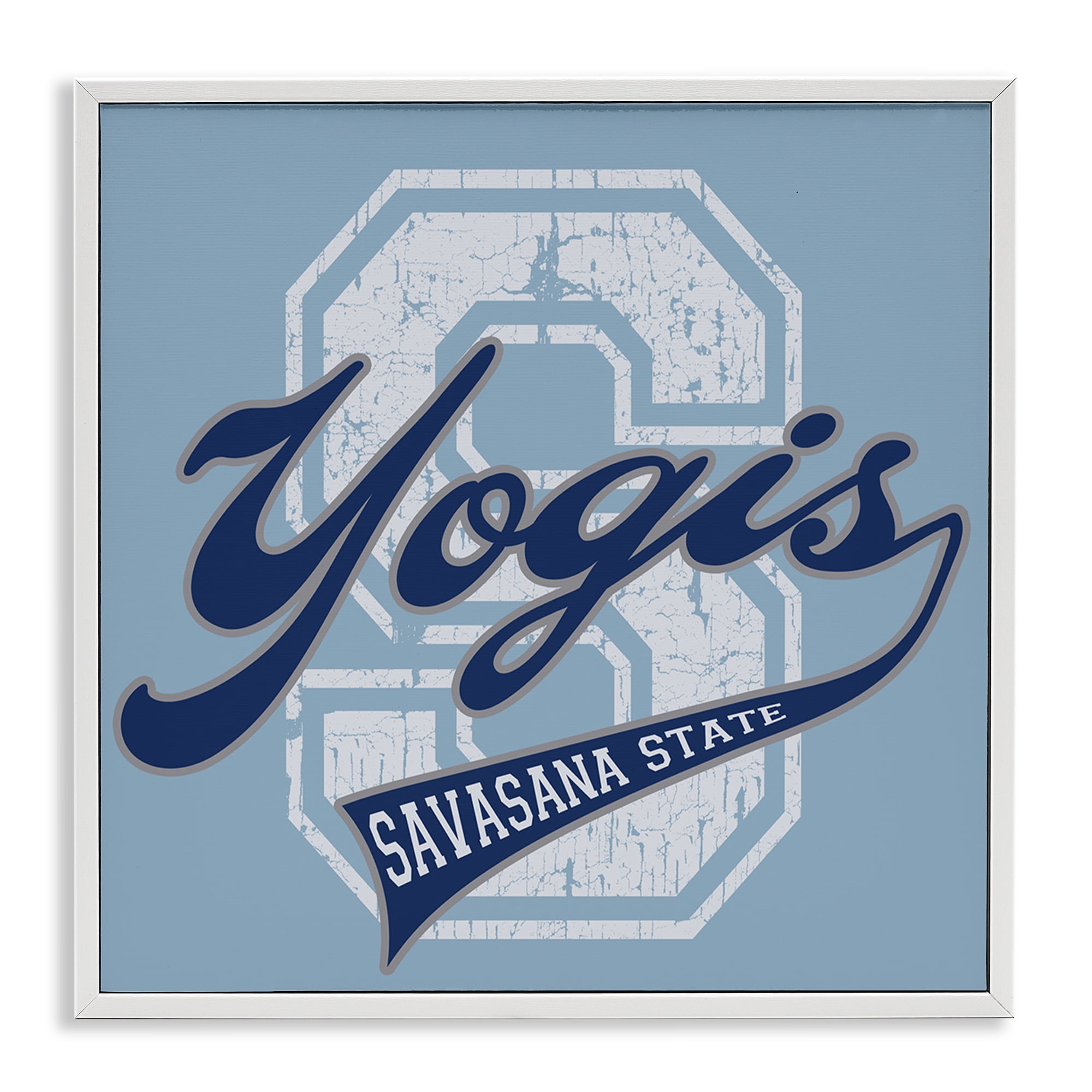 Stupell Industries Savasana State Yogis Text & Numbers Painting White Framed Art Print Wall Art, 24 x 24
