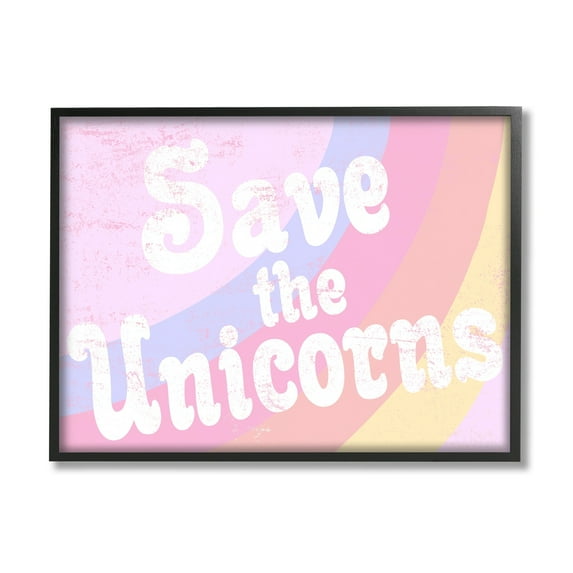 Stupell Industries Save The Unicorns, 24 x 30,Design by Daphne Polselli