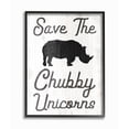 thumbnail image 1 of Stupell Industries Save the Chubby Unicorns Rhino Animal Humor Framed Wall Art Design by Daphne Polselli, 24" x 30", Black Framed, 1 of 1