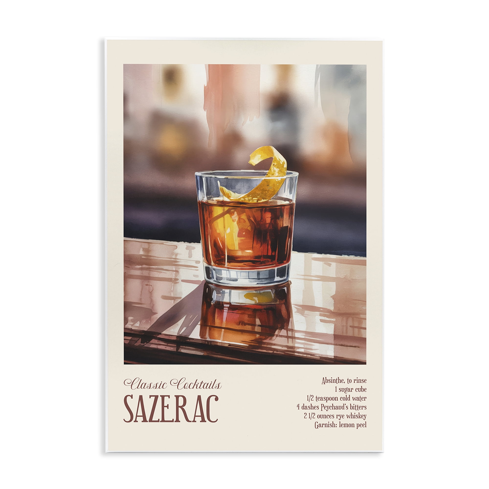 Stupell Industries Sazerac on Reflective Surface Wall Plaque Art, design by Andreas Magnusson