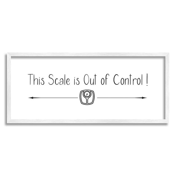 Stupell Industries Scale is Out of Control Funny Bathroom Phrase, 24 x 10,Design by Susan Jill