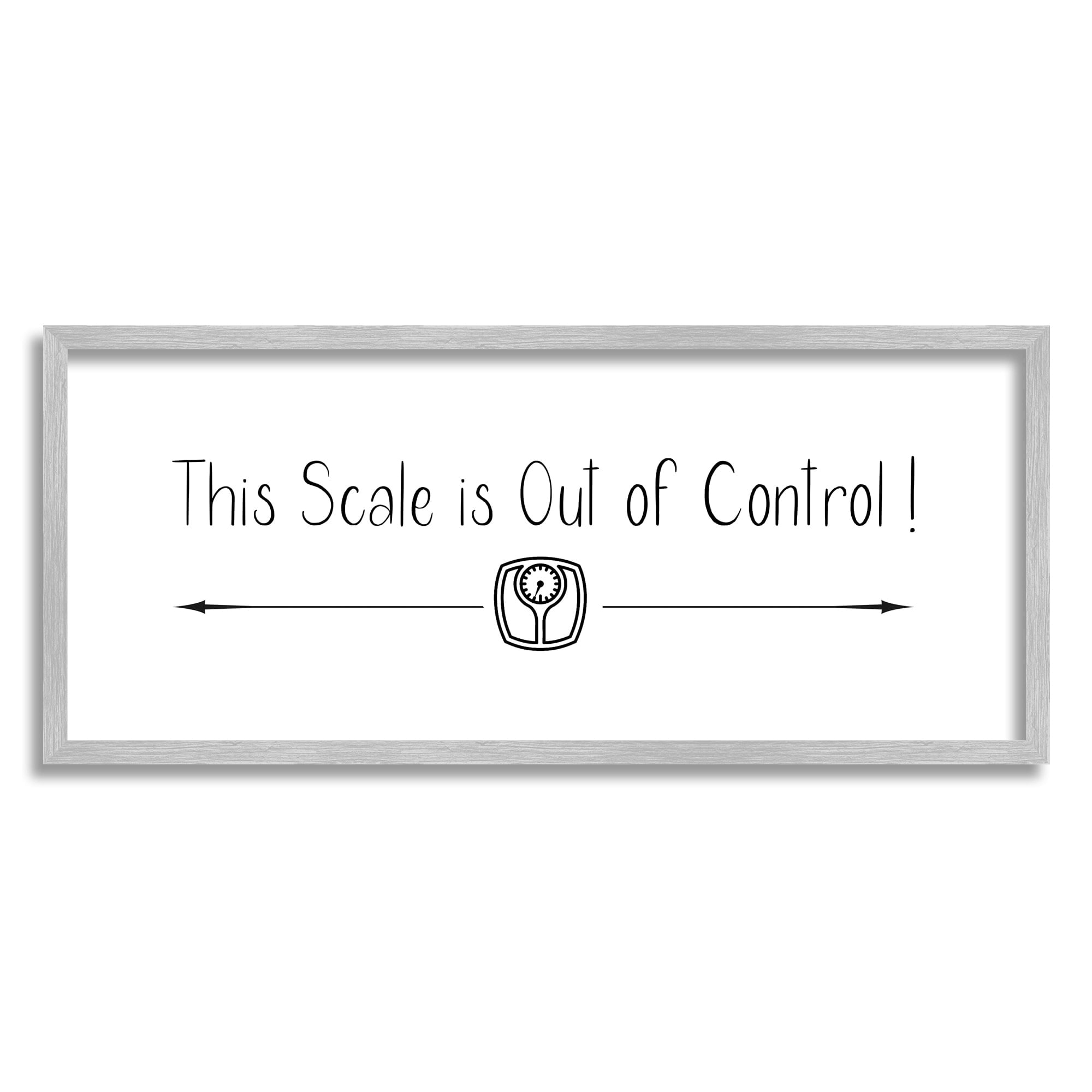 Stupell Industries Scale is Out of Control Funny Bathroom Phrase, 30 x 13,Design by Susan Jill