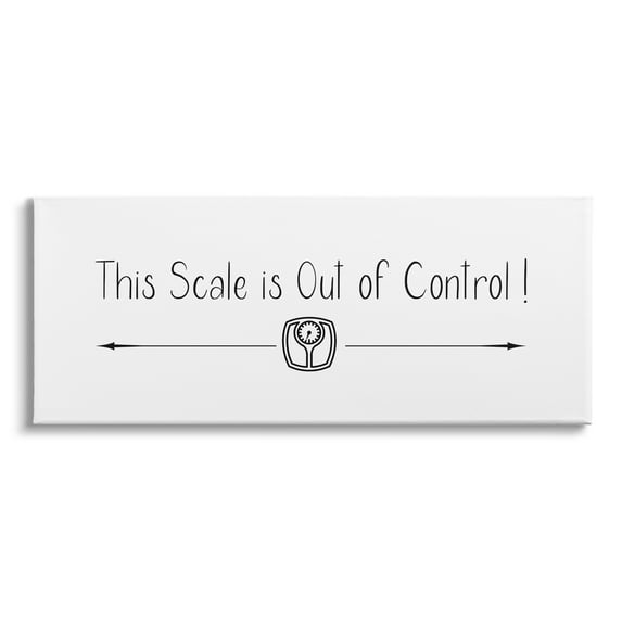 Stupell Industries Scale is Out of Control Funny Bathroom Phrase, 40 x 17,Design by Susan Jill