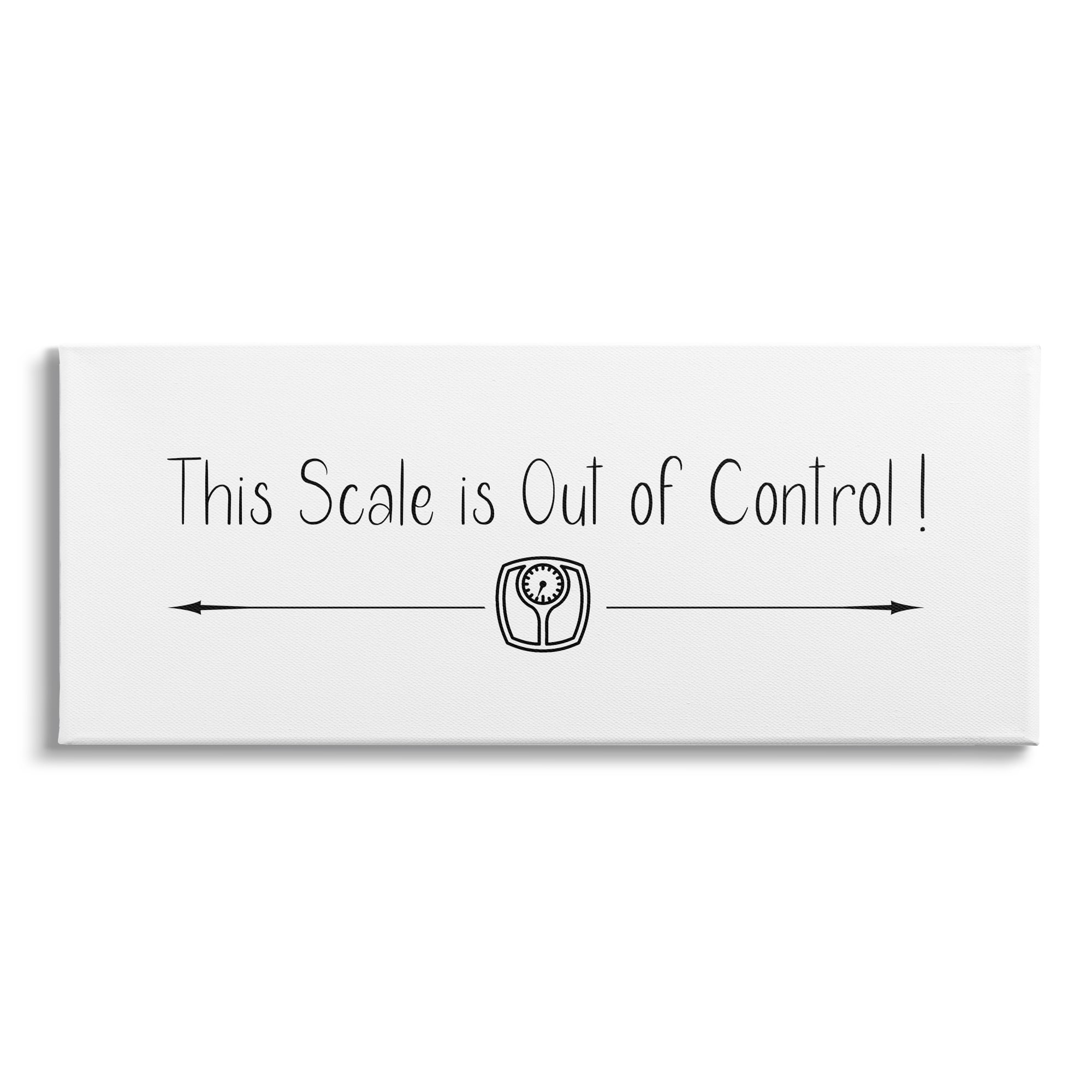 Stupell Industries Scale is Out of Control Funny Bathroom Phrase, 48 x 20,Design by Susan Jill