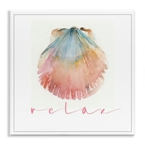 Stupell Industries Scallop Shell Relax Nautical & Beach Painting Unframed Art Print Wall Art, 12 x 12