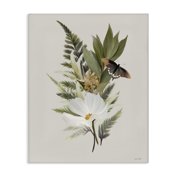 Stupell Industries Scandinavian Flower Sprigs & Butterfly Canvas Art, 16 x 20, by House Fenway