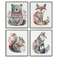 thumbnail image 1 of Stupell Industries Scandinavian Forest Animals Animals Painting Black Framed Art Print Wall Art, 11 x 14, Set of 4, 1 of 2