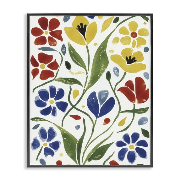 Stupell Industries Scandinavian Garden Flowers Black Framed Giclee Art design by Annabelle Hall, 20 x 16